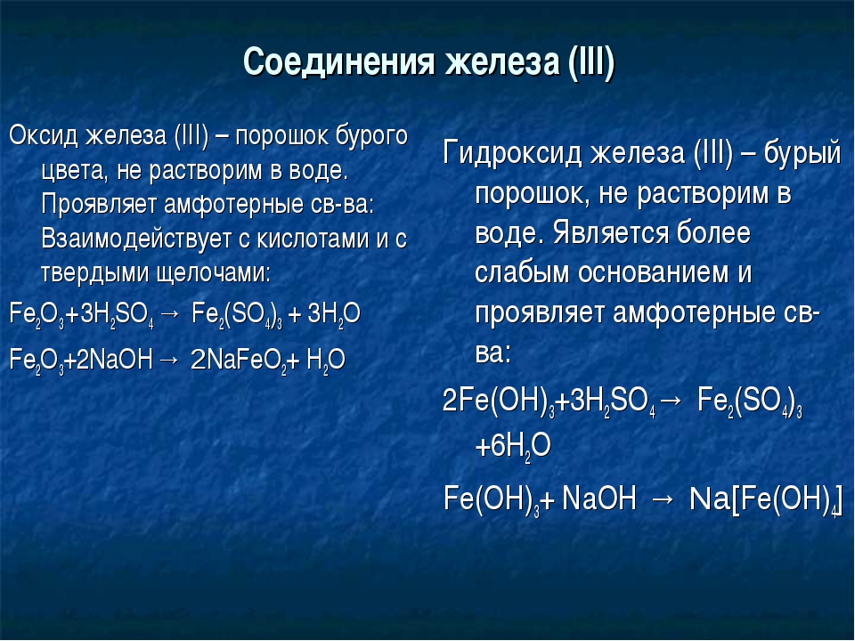 Железо химические свойства реакции