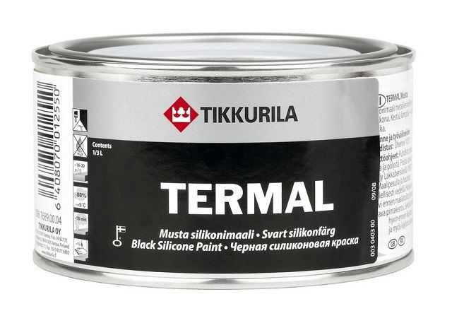 Черная термостойкая краска «Tikkurila»